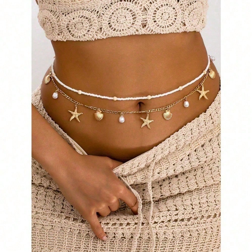 Body Jewelry - 2pcs Bohemian Style Ocean Series Shell