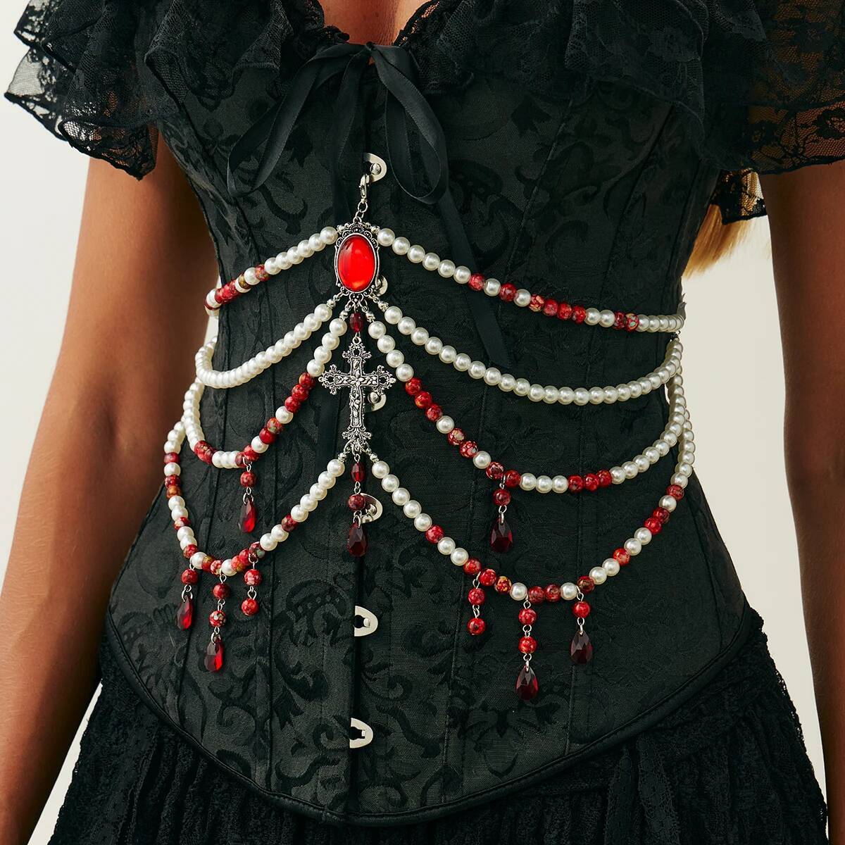 Body Jewelry Goth - PuRui Gothic Blood Red Pattern Imitation