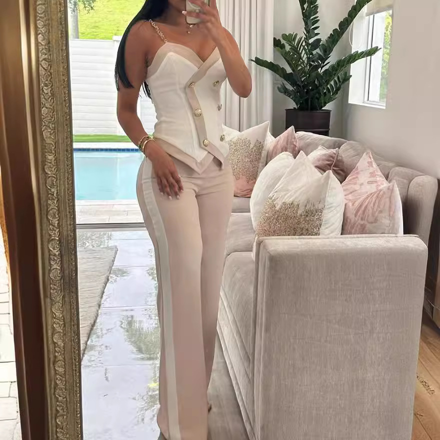 Women Side Striped Work Suit S - Body Jewelry Waist ulasan dan harga