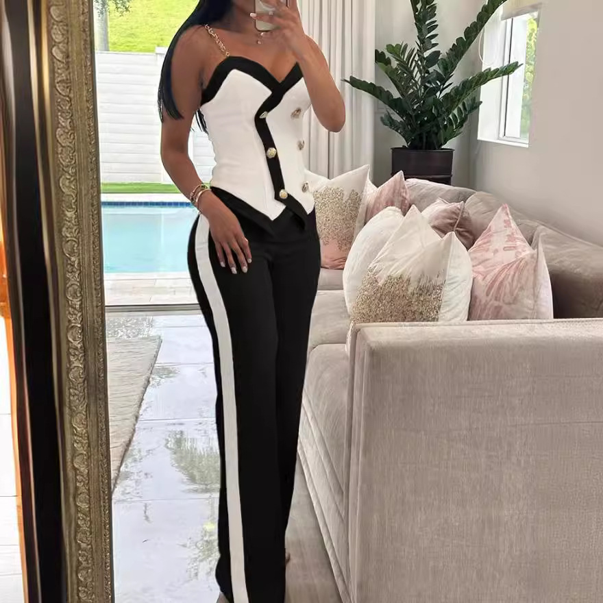 Women Side Striped Work Suit S - Body Jewelry Waist ulasan dan harga