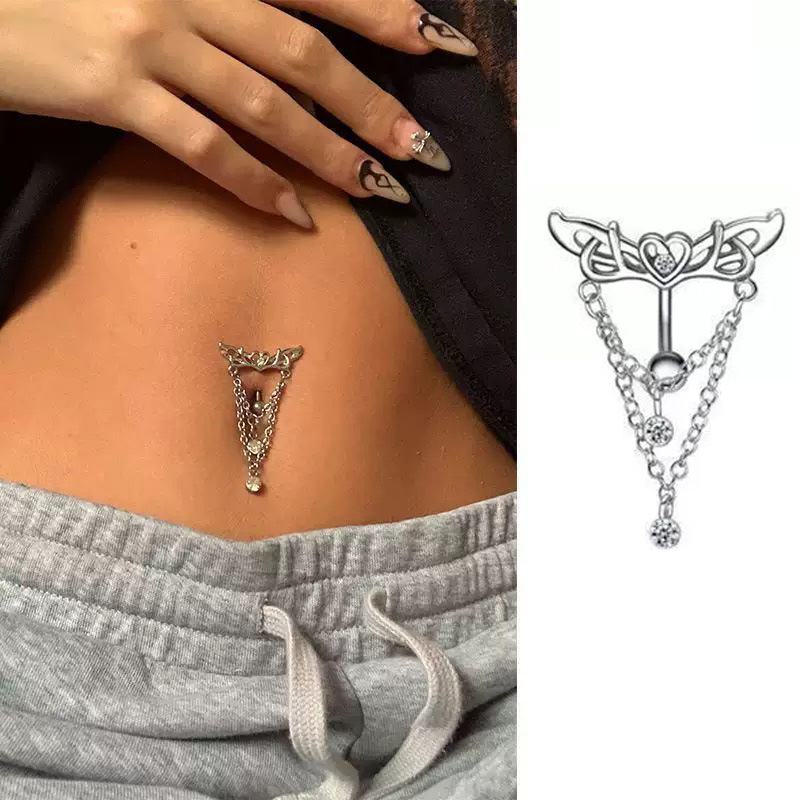 Love Wings Chain Pendant Navel - Body Jewelry Trend ulasan dan harga