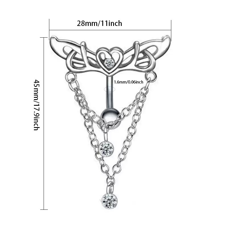 Love Wings Chain Pendant Navel - Body Jewelry Trend ulasan dan harga