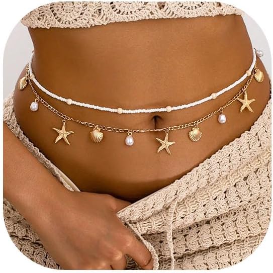 Starfish Waist Chain Women Adj - Body Jewelry Waist ulasan dan harga