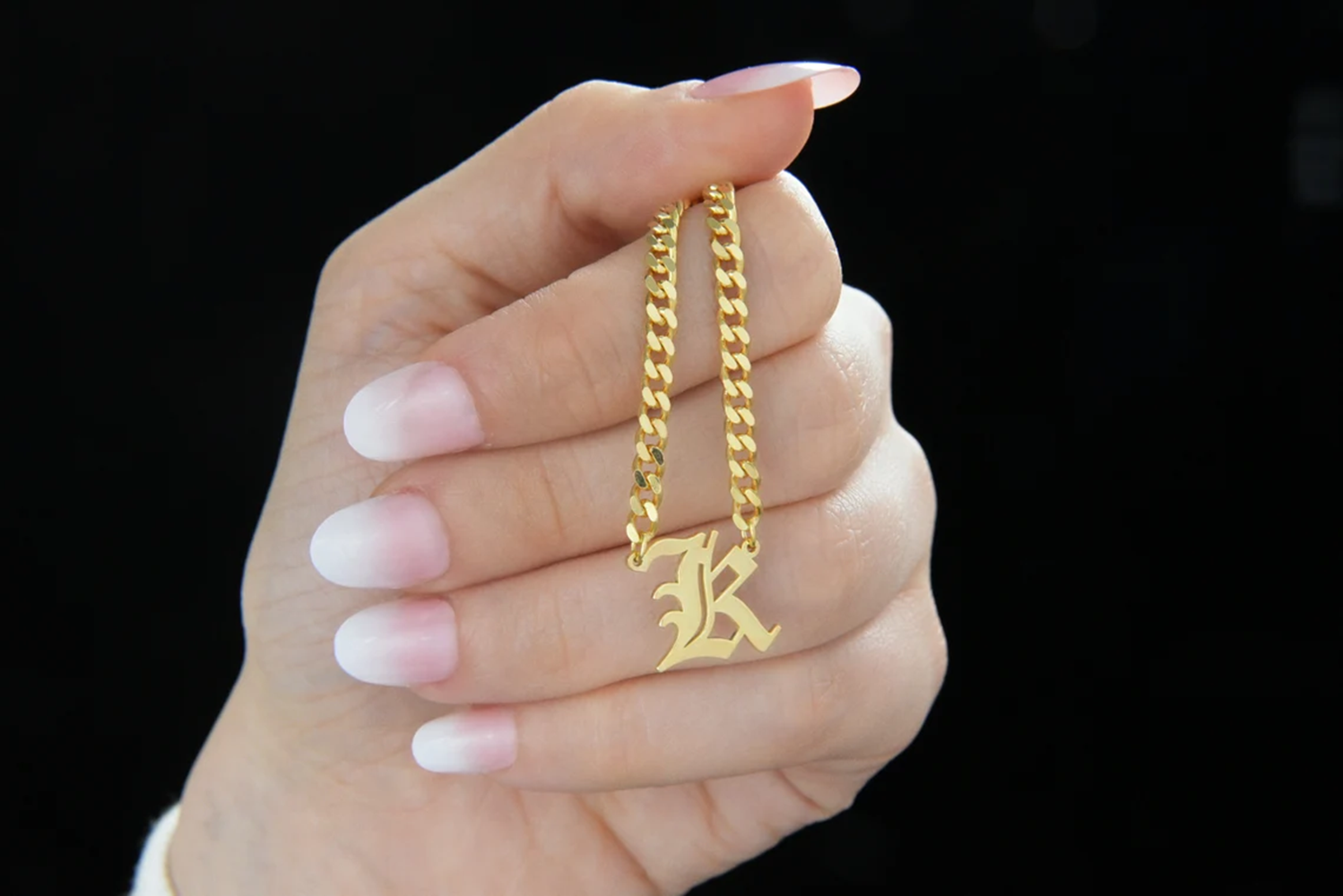 Vintage Initial Letter Necklac - Body Jewelry Goth ulasan dan harga