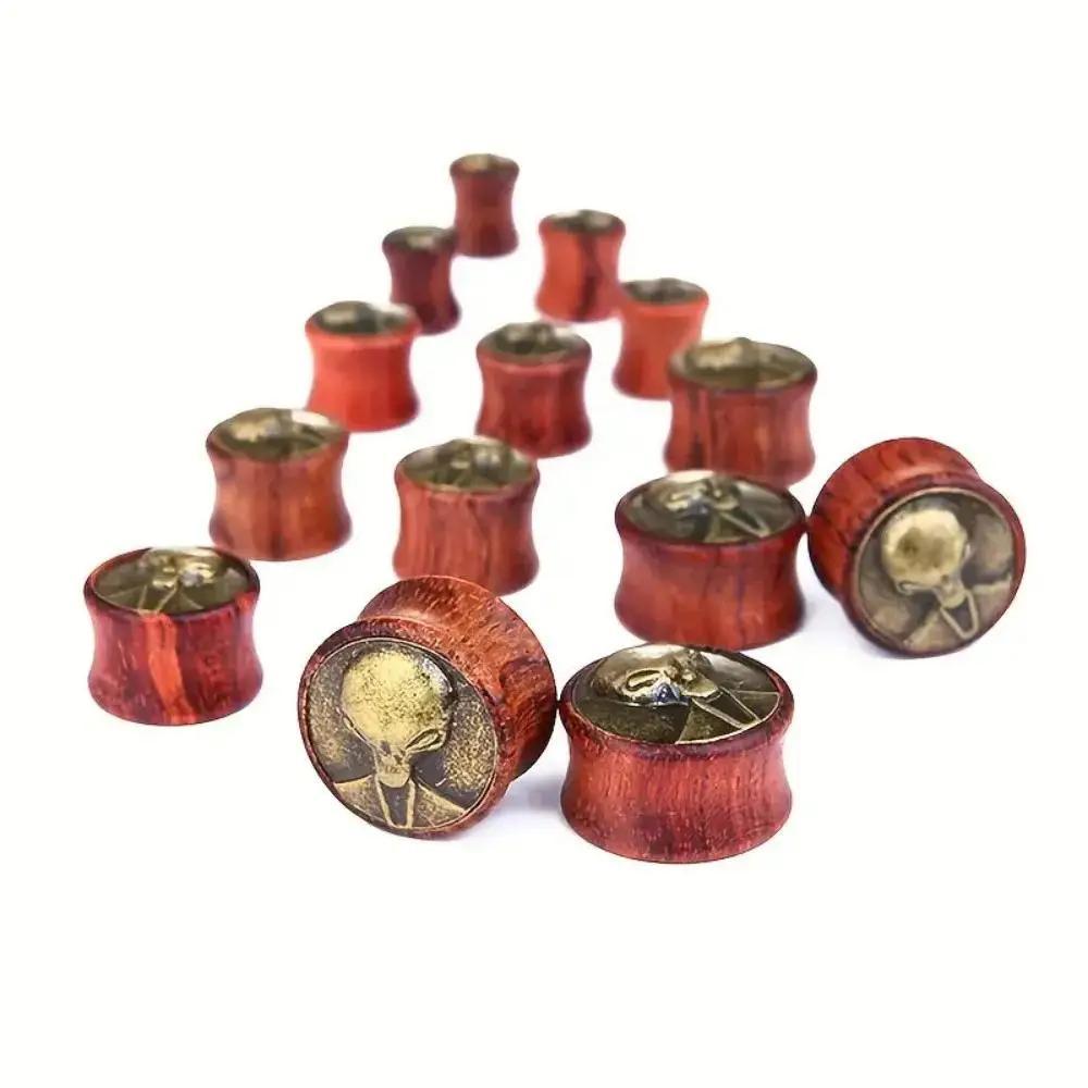 2pcs Vintage Wooden Alien Head - Body Jewelry Materials ulasan dan harga