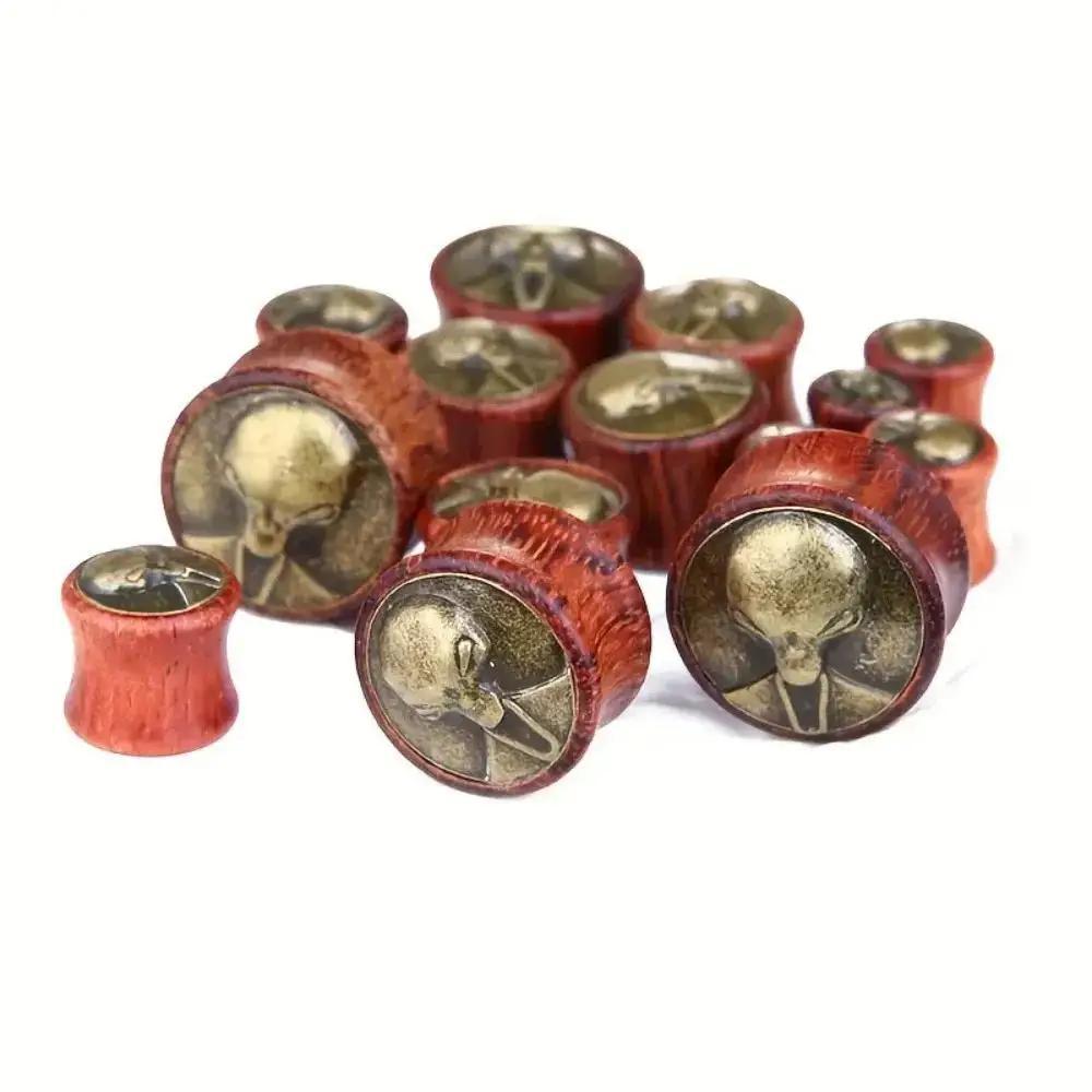 2pcs Vintage Wooden Alien Head - Body Jewelry Materials ulasan dan harga