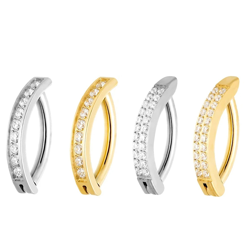 1PC G23 Titanium Cubic Zircon  - Body Jewelry Implant Grade ulasan dan harga