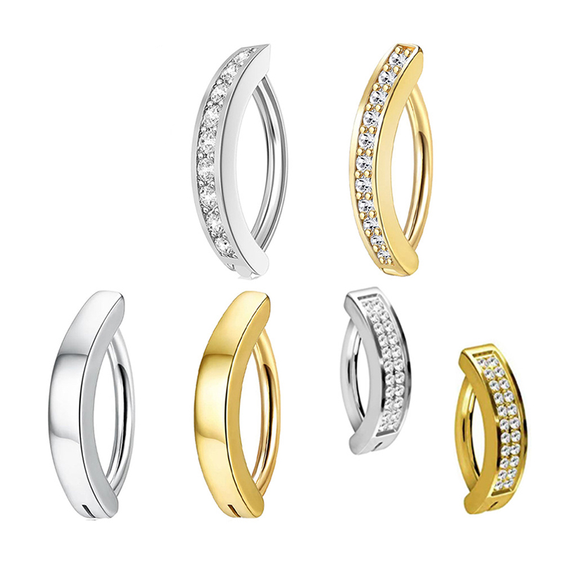 1PC G23 Titanium Cubic Zircon  - Body Jewelry Implant Grade ulasan dan harga