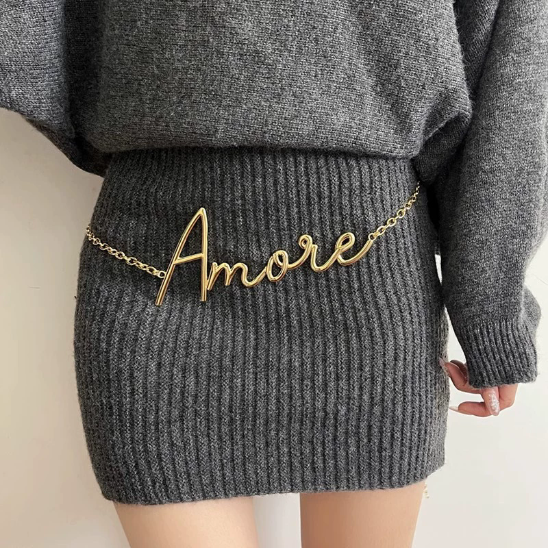 2025 New Retro Gold Letter Wai - Body Jewelry Waist ulasan dan harga