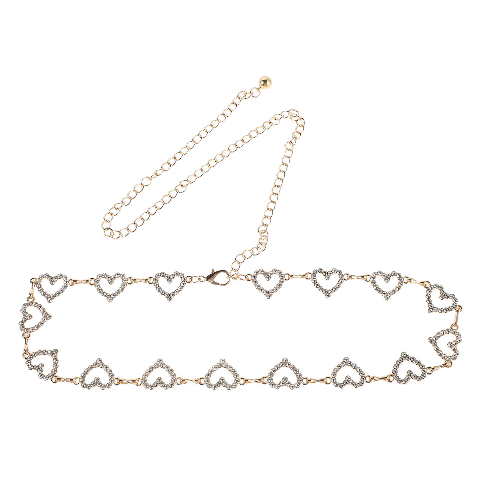 Women Heart Rhinestone Waist C - Body Jewelry Waist ulasan dan harga