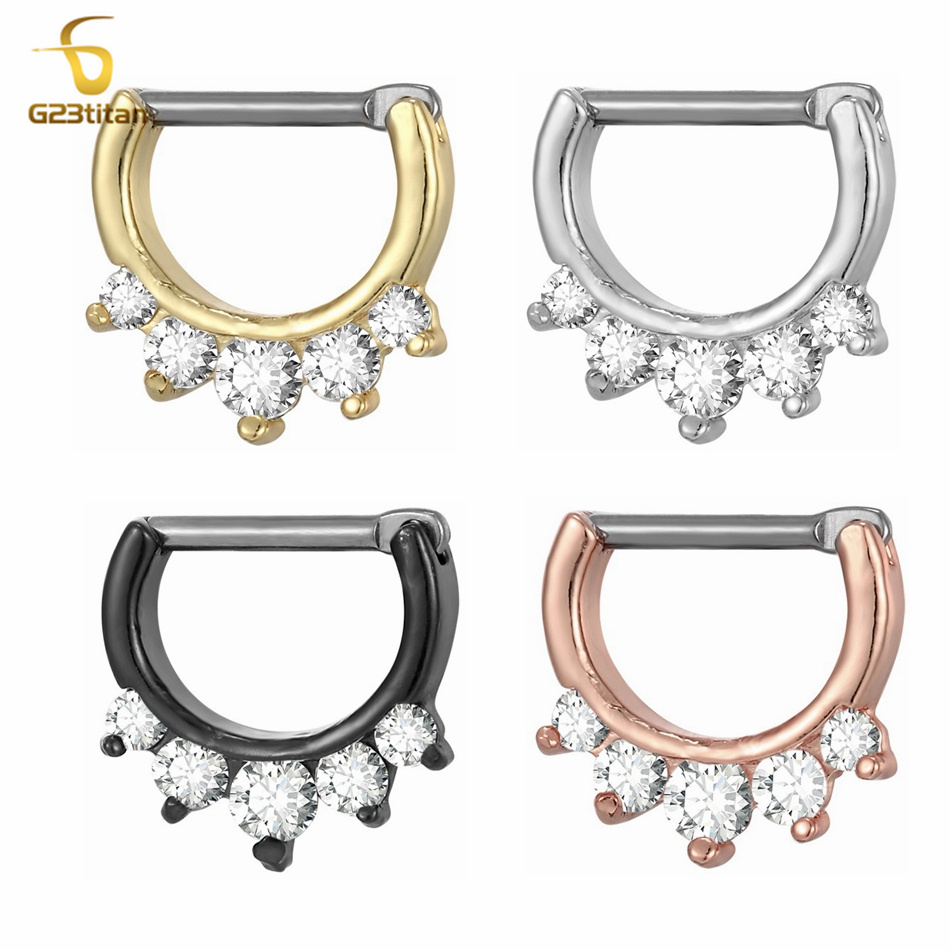 CZ Zircon Septum Clicker Hoop  - Body Jewelry Implant Grade ulasan dan harga