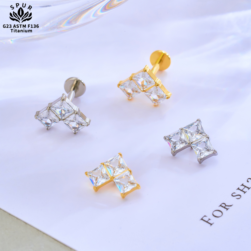 SPUR 16G ASTM F136 Titanium CZ - Body Jewelry Co ulasan dan harga