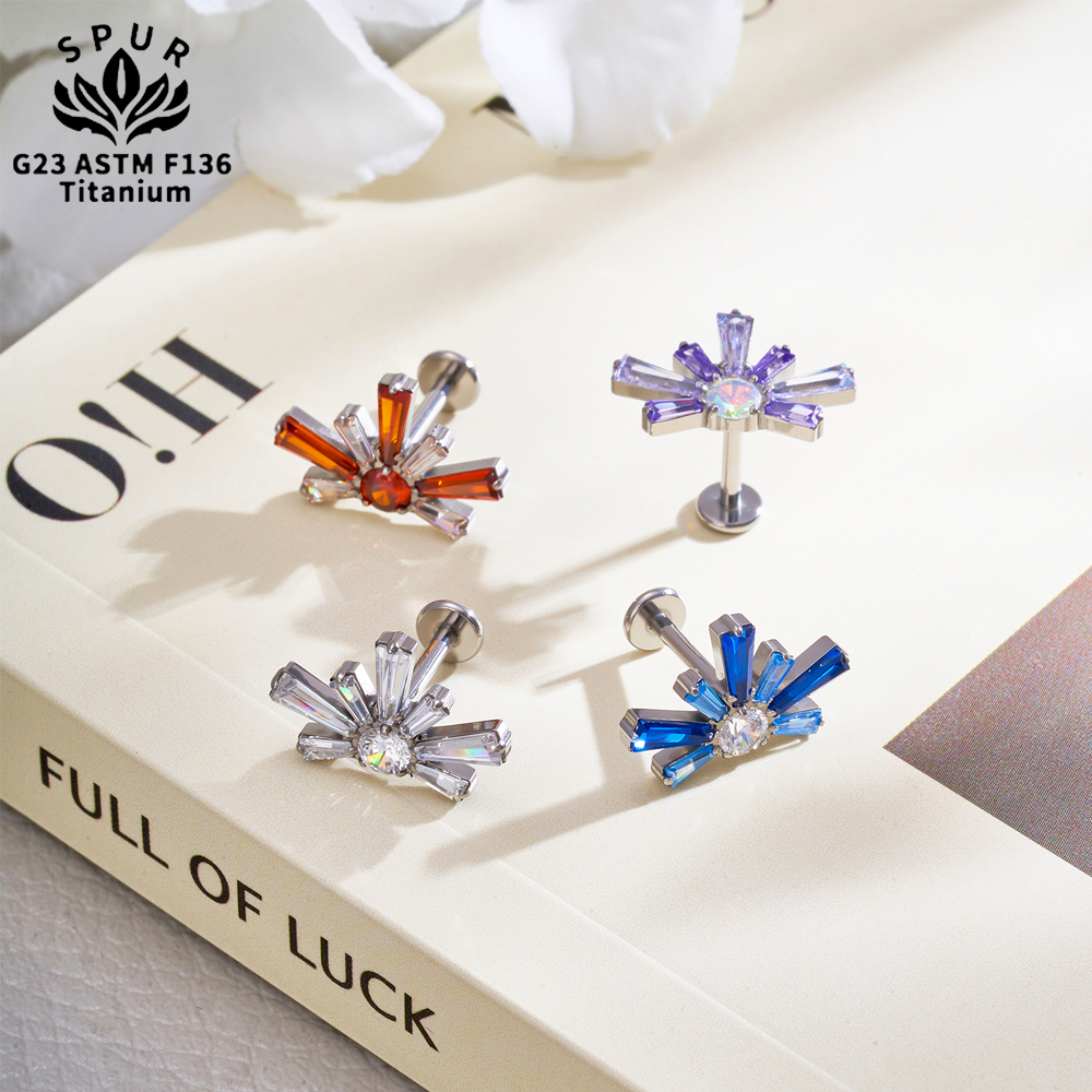 SPUR 16G ASTM F136 Titanium CZ - Body Jewelry Co ulasan dan harga