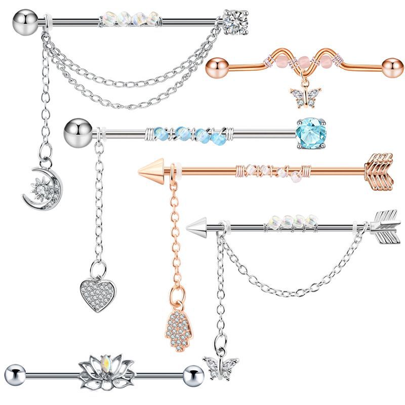 1PC Surgical Steel Industrial  - Body Jewelry Trend ulasan dan harga