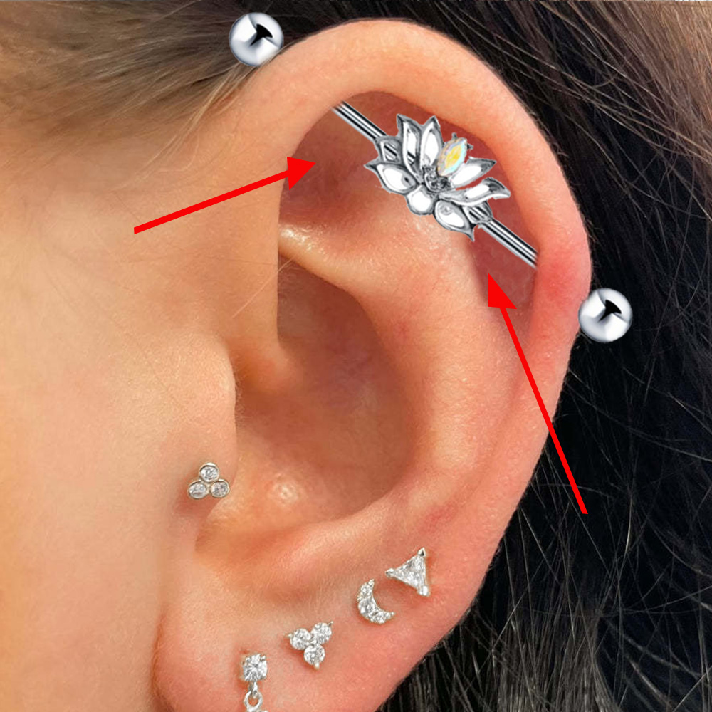 1PC Surgical Steel Industrial  - Body Jewelry Trend ulasan dan harga