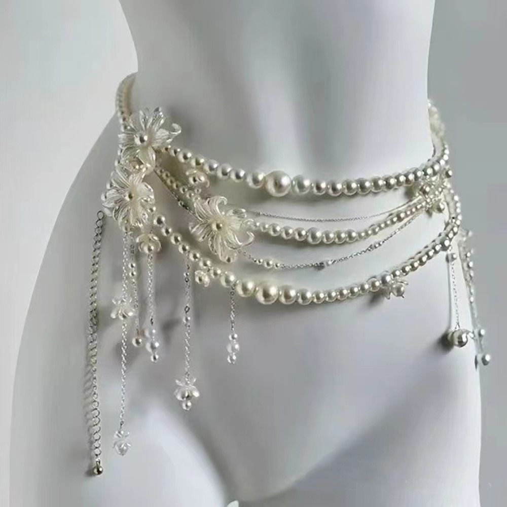 Fashion Women's Pearl Waist Ch - Body Jewelry Waist ulasan dan harga