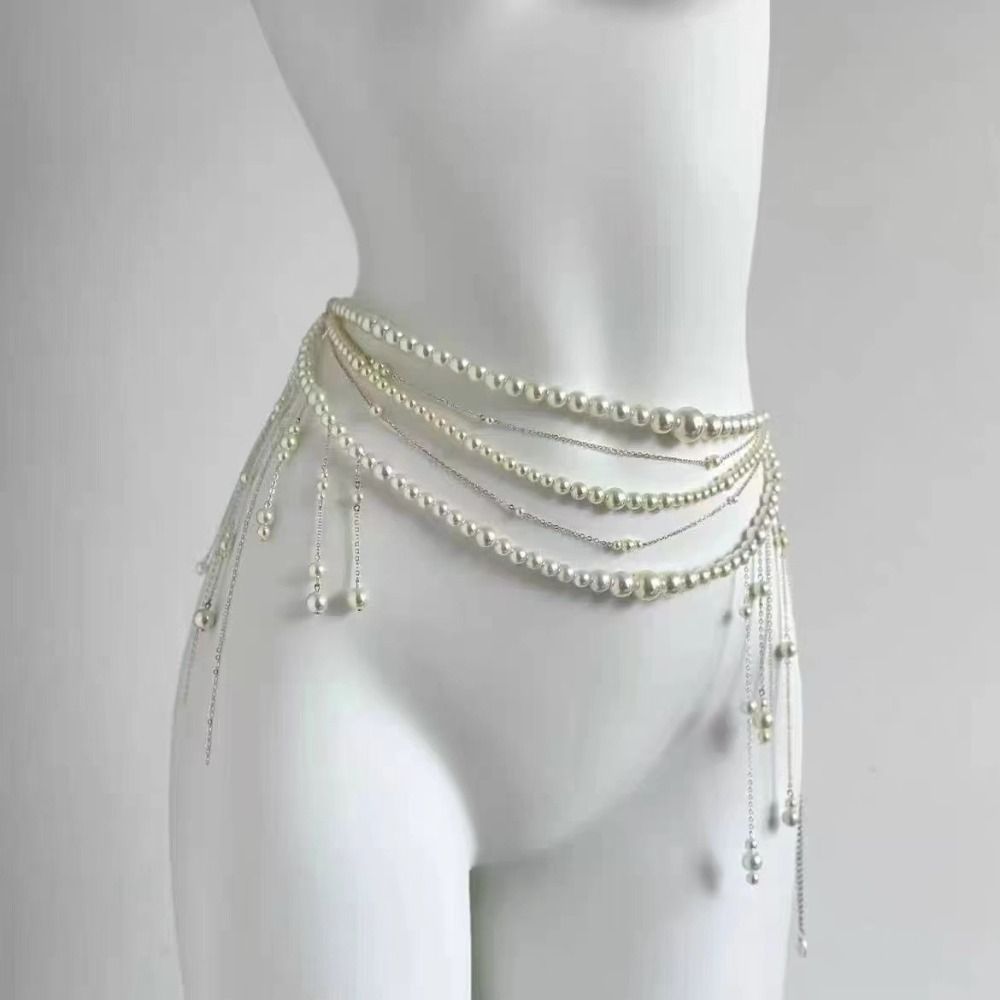 Fashion Women's Pearl Waist Ch - Body Jewelry Waist ulasan dan harga