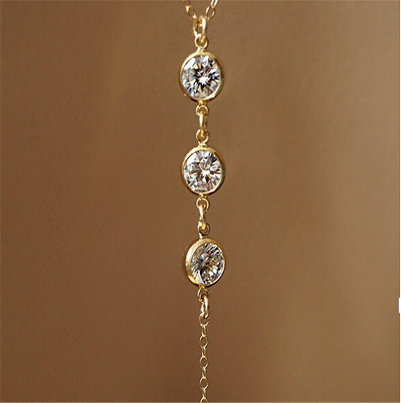 Long Backless Necklace Body Ch - Body Jewelry Materials ulasan dan harga