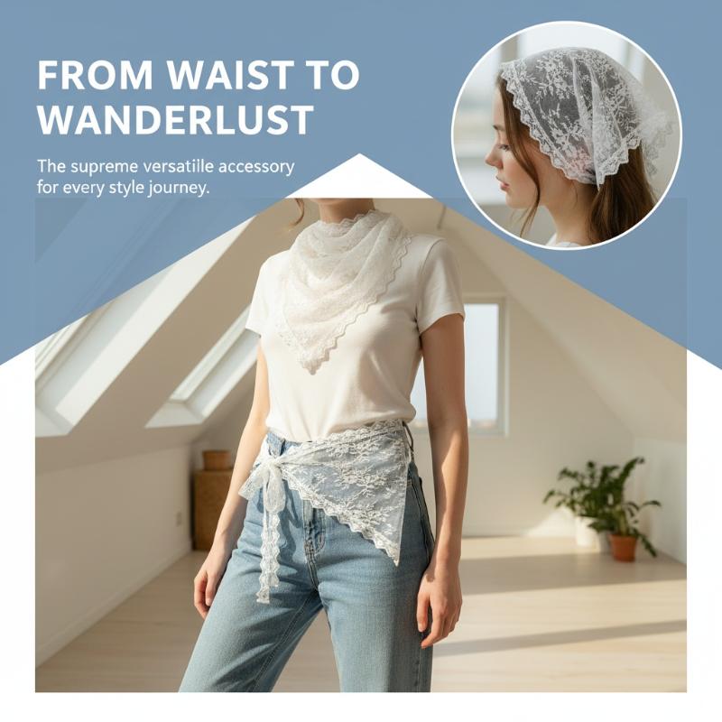Frilly Cute Lace Bandana Scarf - Body Jewelry Waist ulasan dan harga