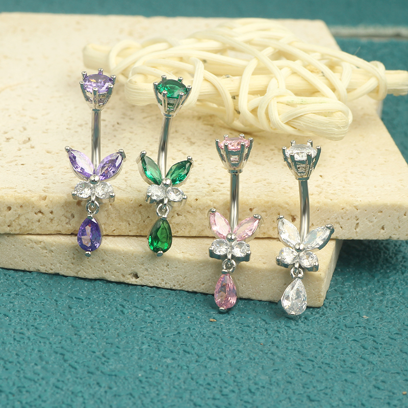 14G Dangle Butterfly Belly Rin - Body Jewelry Co ulasan dan harga