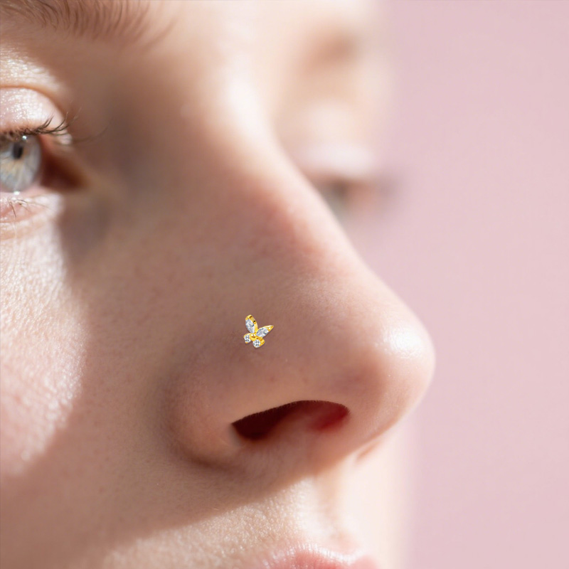 S-Shaped Nose Stud ASTM F136 I - Body Jewelry Implant Grade ulasan dan harga