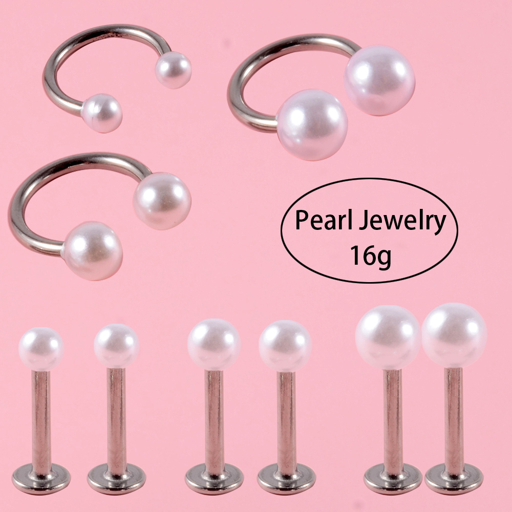 3Pcs MIxed 3&4&5mm Pearl Ear L - Body Jewelry ulasan dan harga