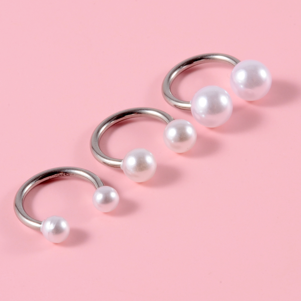 3Pcs MIxed 3&4&5mm Pearl Ear L - Body Jewelry ulasan dan harga