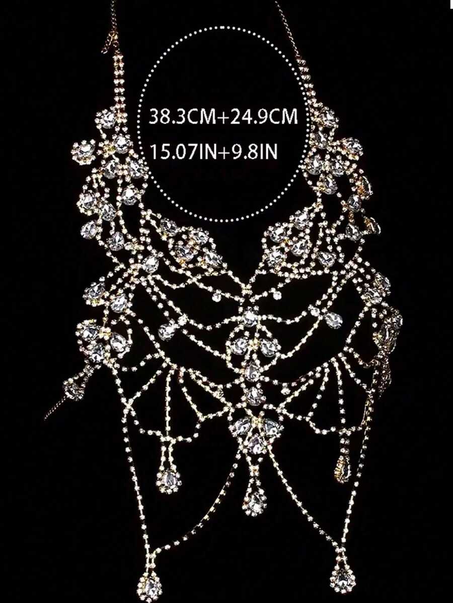 Rhinestone Body Chain Bra Neck - Body Jewelry ulasan dan harga