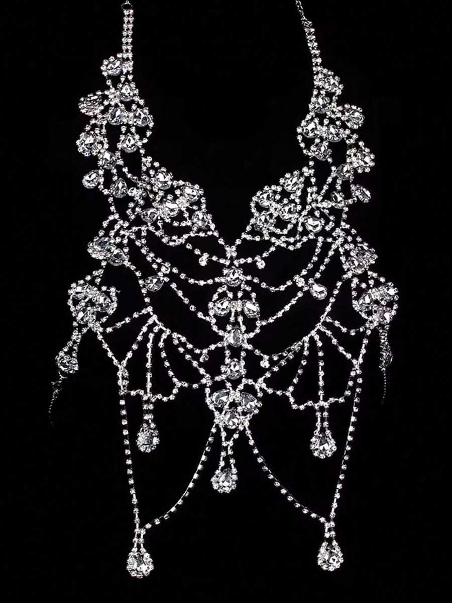 Rhinestone Body Chain Bra Neck - Body Jewelry ulasan dan harga