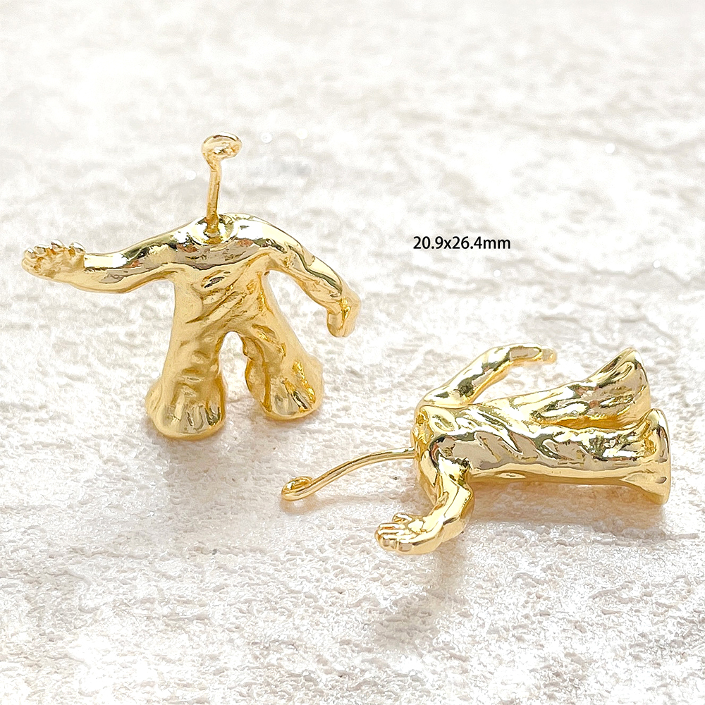 2 Pieces Copper Plated Real Go - Body Jewelry Materials ulasan dan harga