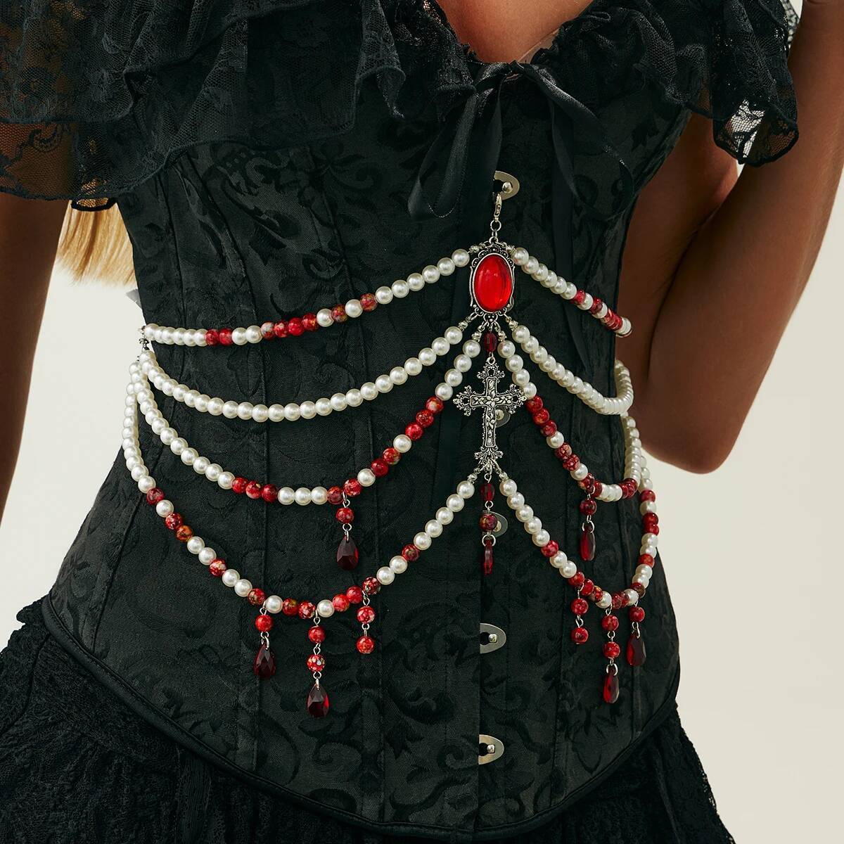 PuRui Gothic Blood Red Pattern - Body Jewelry Goth ulasan dan harga