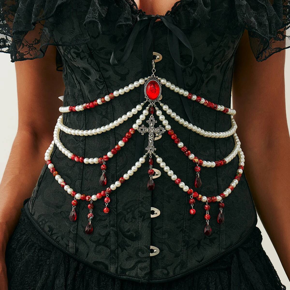 PuRui Gothic Blood Red Pattern - Body Jewelry Goth ulasan dan harga