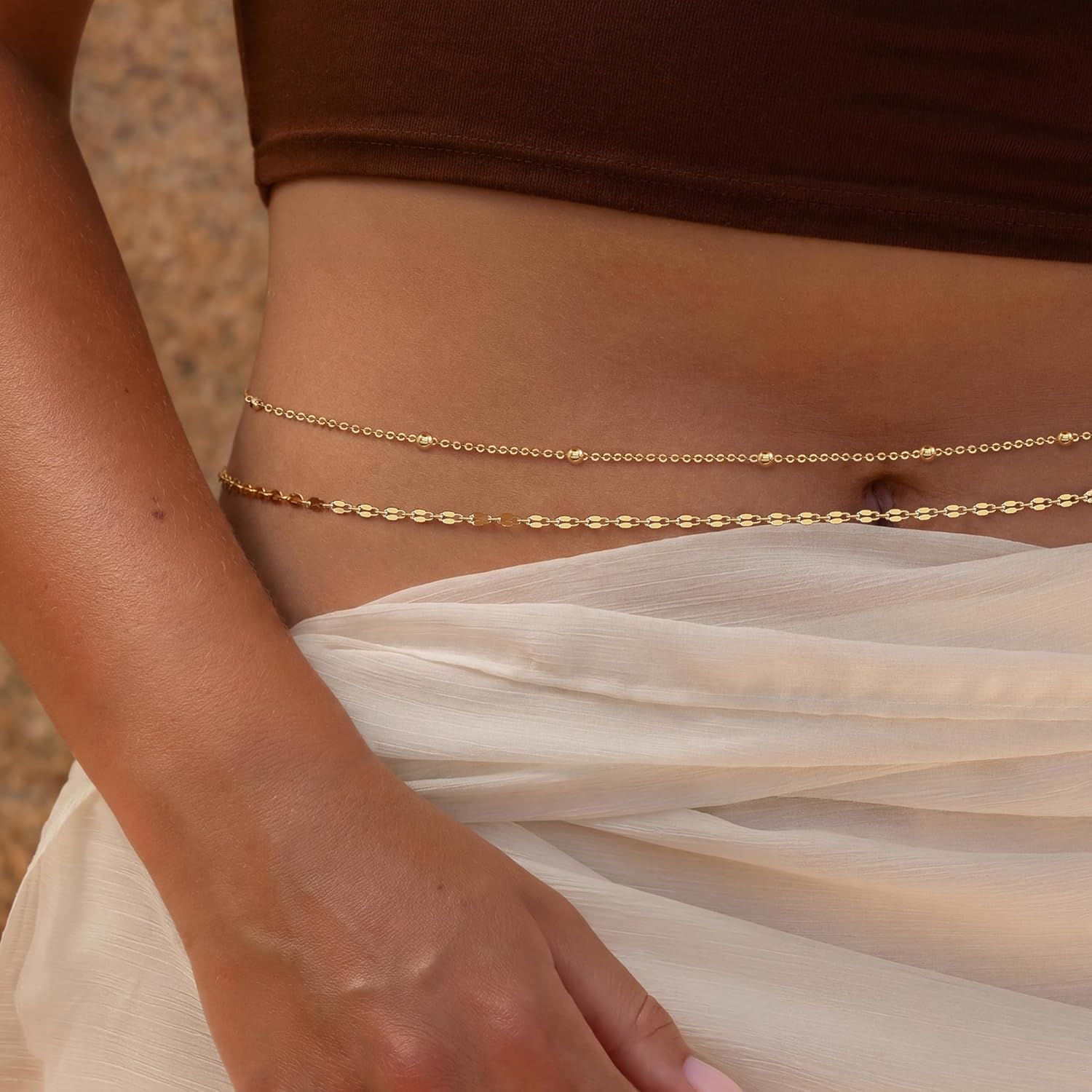 14K Gold Plated Waist Chain Wo - Body Jewelry ulasan dan harga